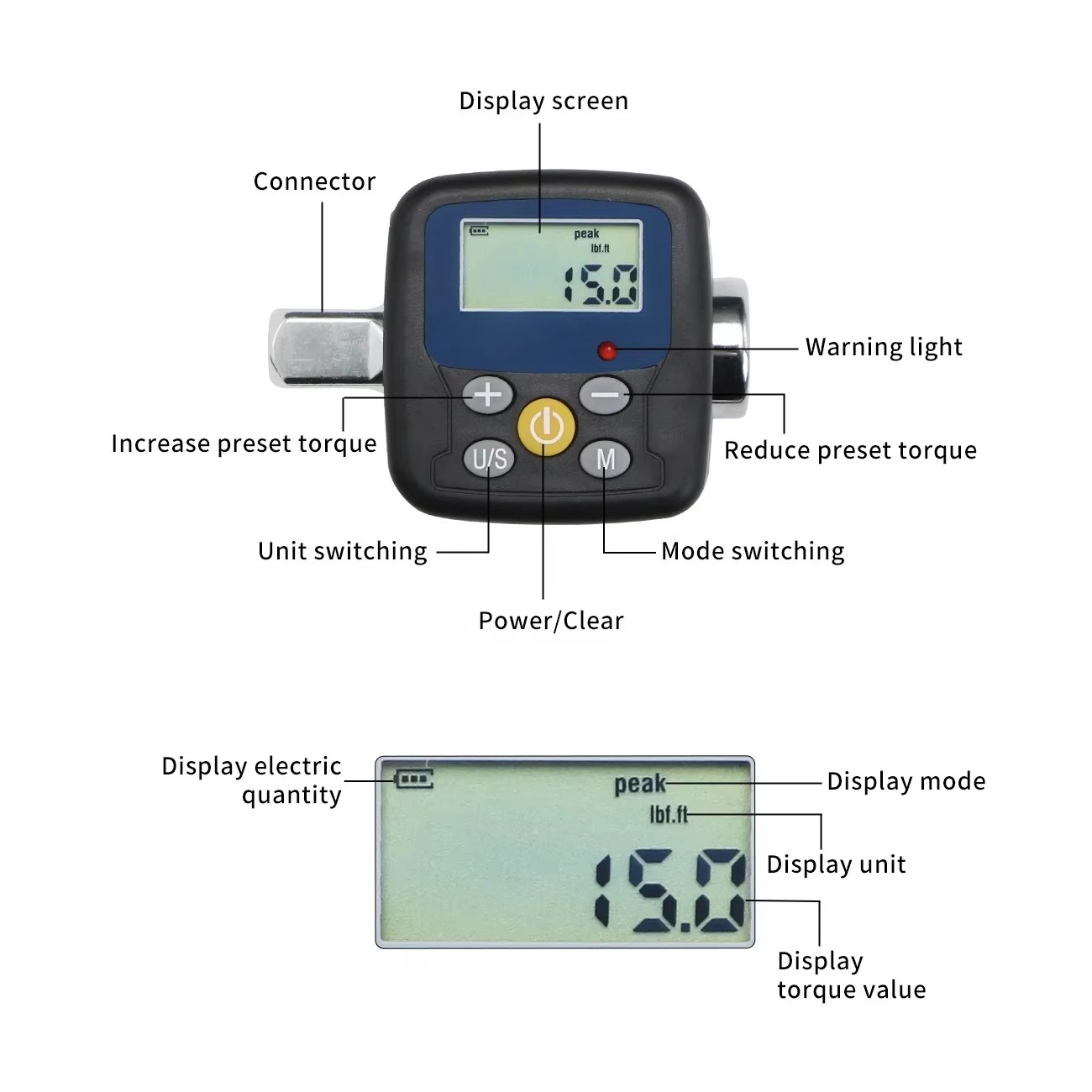 Digital Torque Wrench Adapter  - đánh giá và giá Electronic Torque Adapter 3/8 1/2 Digital