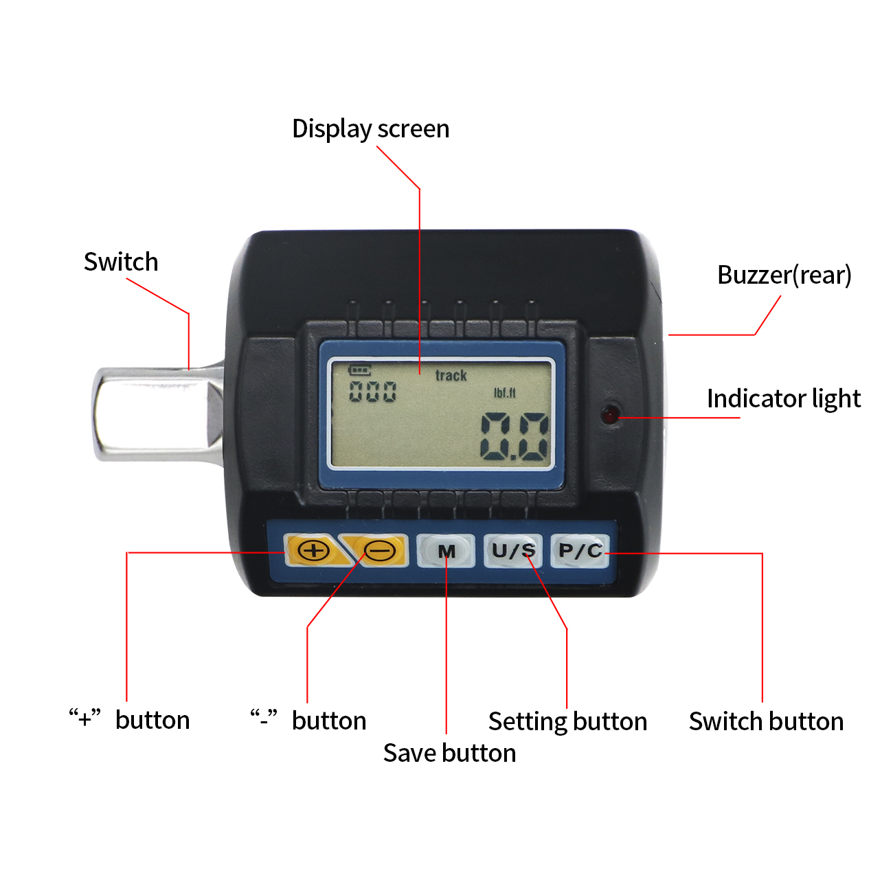 SHAHE Digital Torque Adapter 1 - đánh giá và giá Electronic Torque Adapter 3/8 1/2 Digital